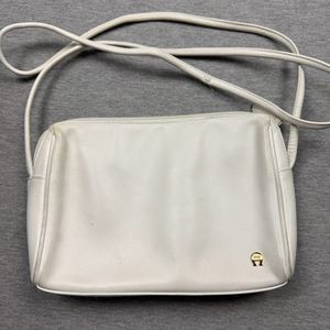 etienne aigner purse geniune leather crossbody bag cream 6x9